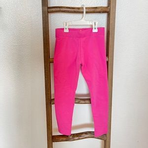 Girls Mini Boden thick pink leggings/pants.